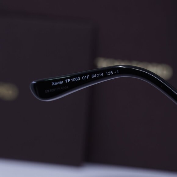 Tom Ford Xavier FT1060 01F Aviator Sunglasses - Shiny Black/Gradient Brown - Picture 8 of 11